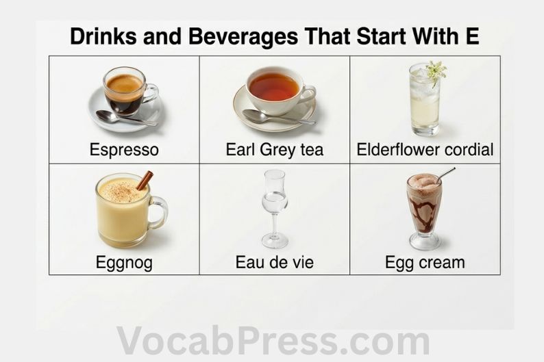 Drinks and Beverages That Start With E