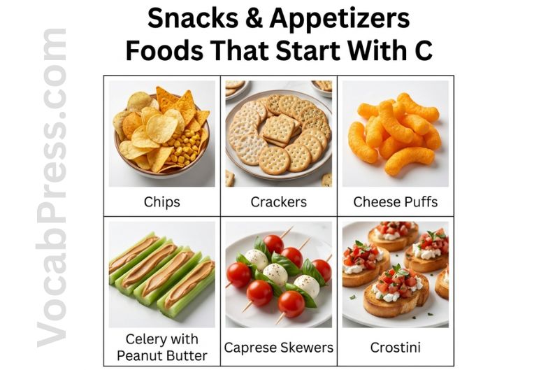 Snacks & Appetizers Foods That Start With C