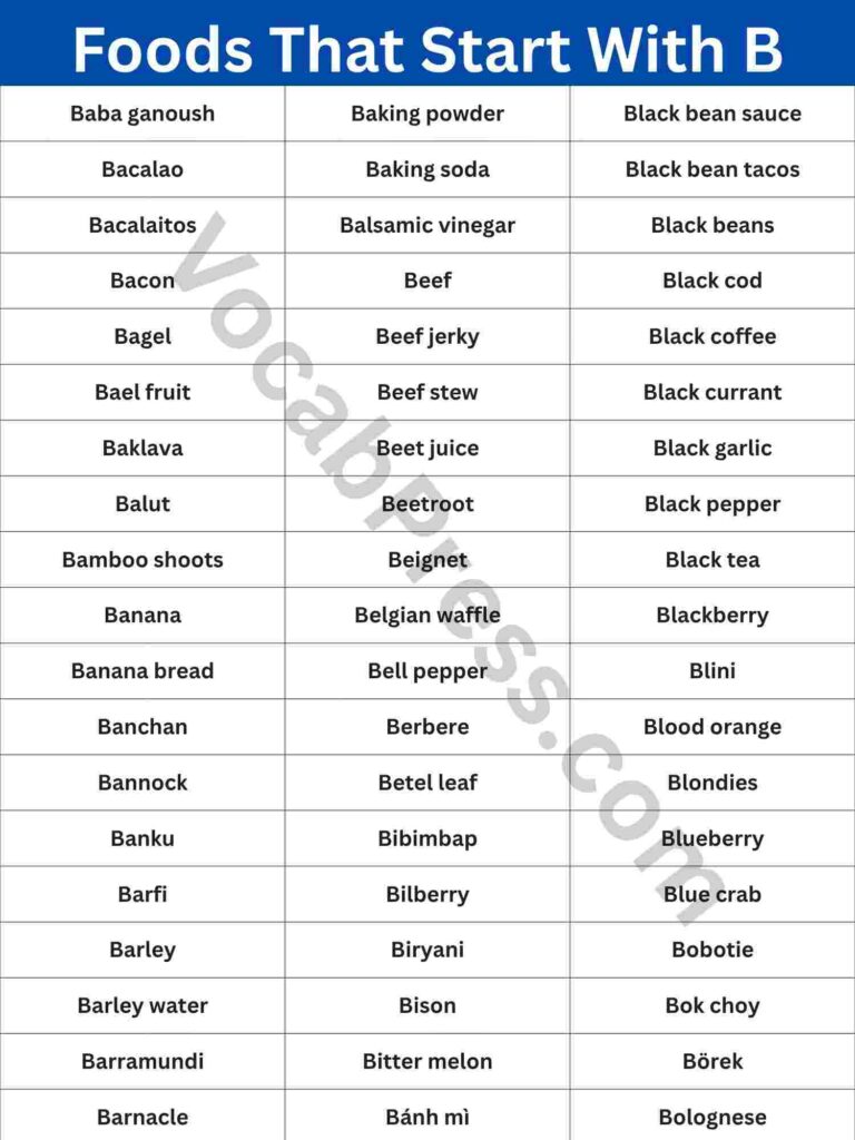 The Full List — 180+ Foods That Start With B
