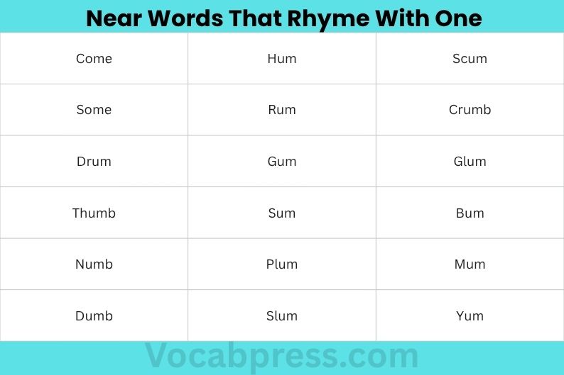 Near Words That Rhyme With One