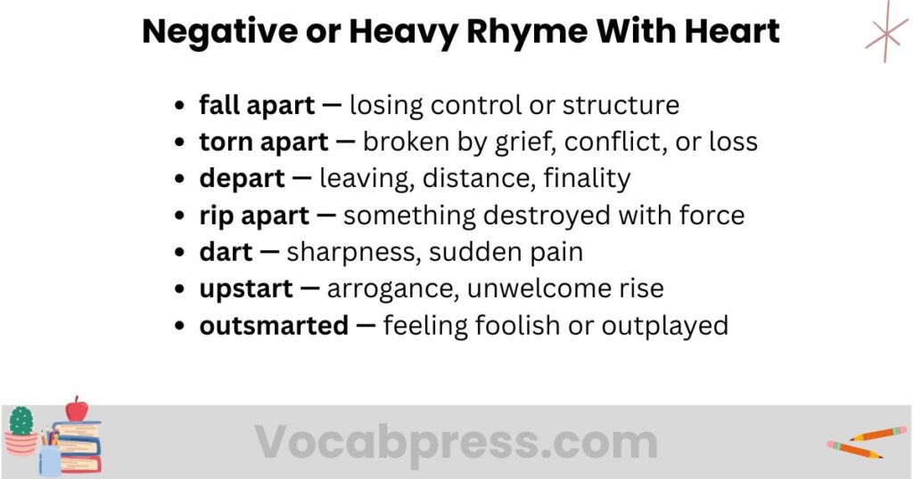 Negative or Heavy Rhyme With Heart