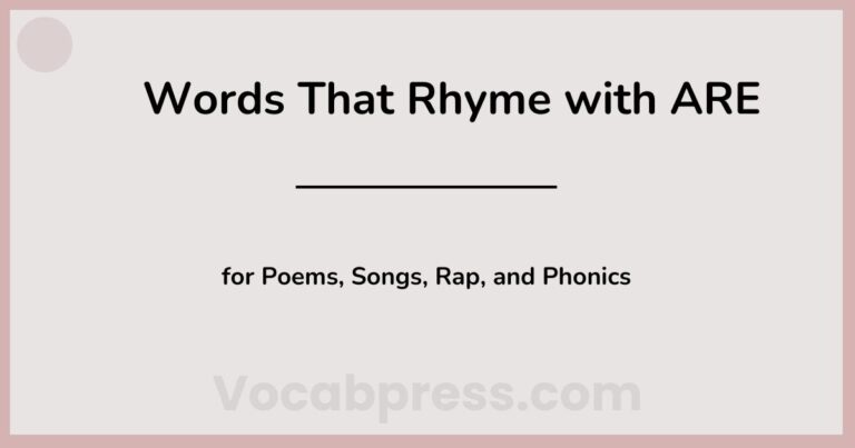 Words That Rhyme with ARE for Poems, Songs, Rap, and Phonics