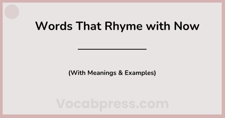 Words That Rhyme with Now (With Meanings & Examples)
