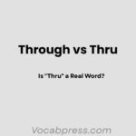 Through vs Thru: Is "Thru" a Real Word?