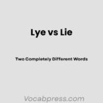 Lye vs Lie: Two Completely Different Words